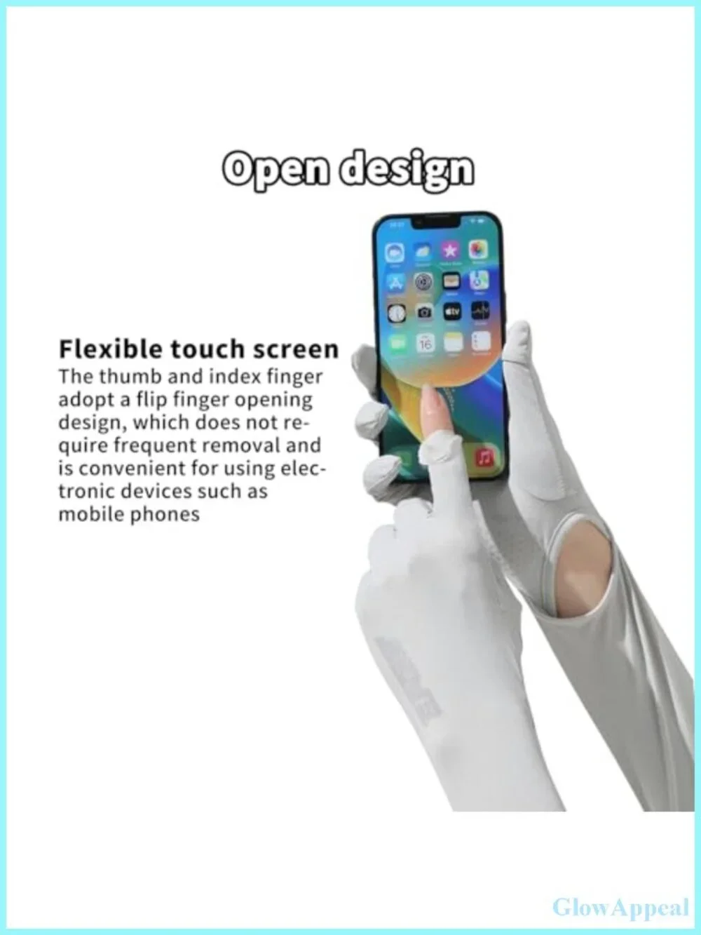 UV Protection Cycling Gloves with Touchscreen, Non-Slip, UPF 50+